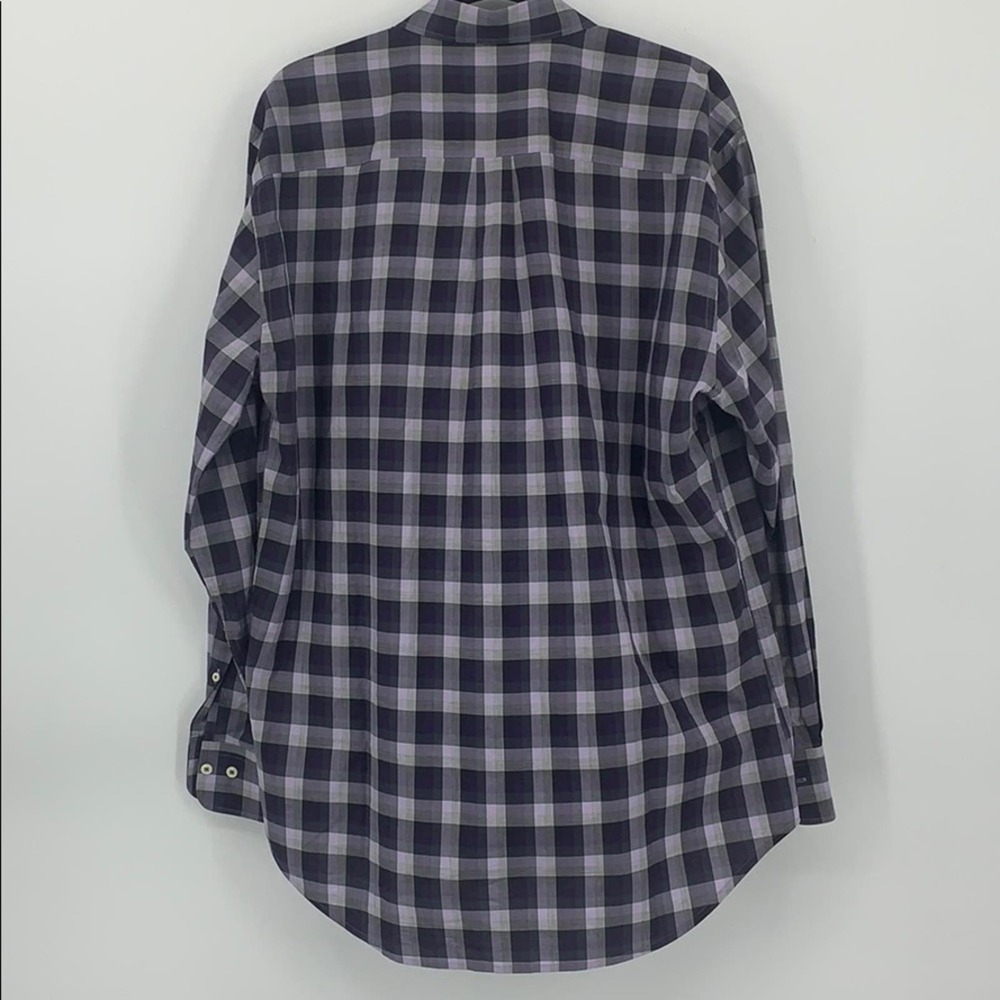 Peter Millar Large Checker Print Button Down Purp… - image 2